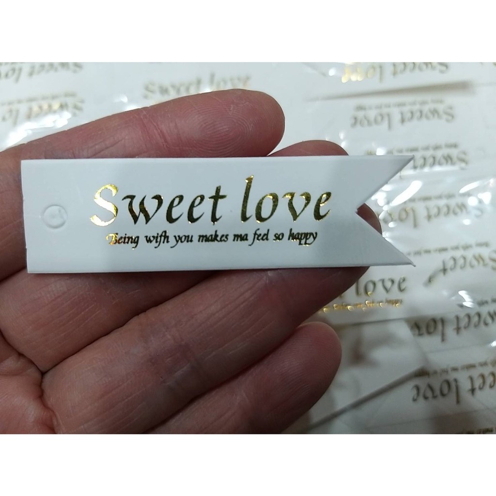 【台灣現貨速發】婚禮小物''手作~~~條狀旗幟(SWEET LOVE)小吊卡0.6元*100個