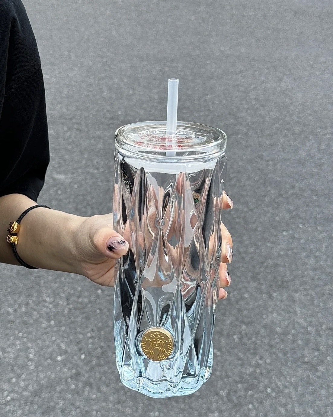 【SS限時開團預購 】國外限定！ 星巴克 實用水杯 吸管杯  吸管 夏日水杯 漸層藍玻璃杯 530ml大容量