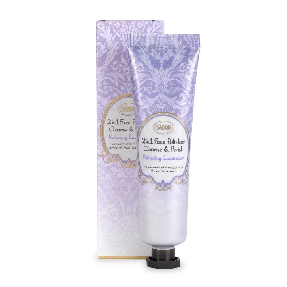 莎邦 療癒薰衣草清新瑩亮2合1 面部磨砂潔面霜 60ml