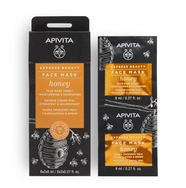 APIVITA - 蜂蜜水潤保濕面膜 12*8ml
