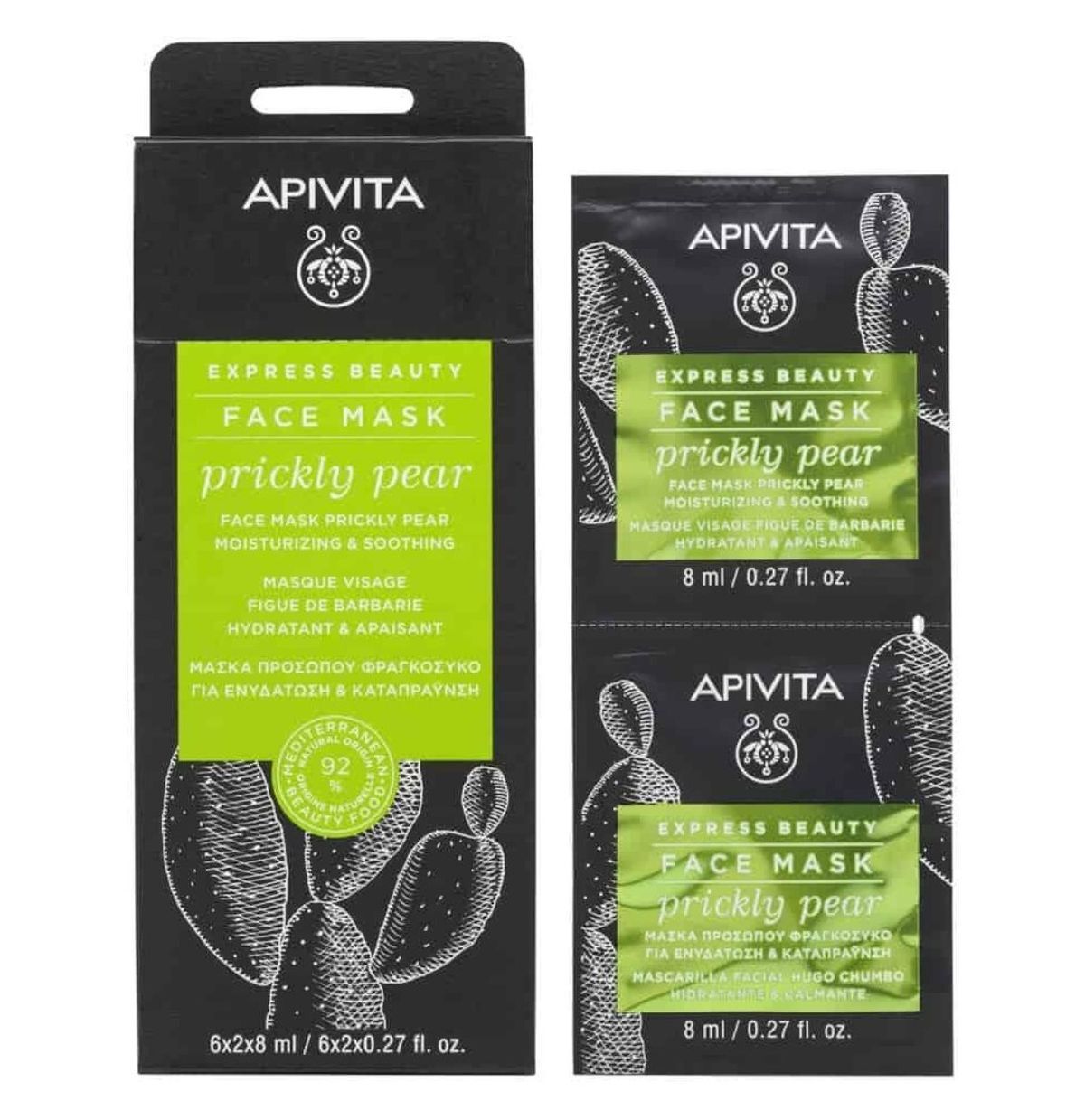 艾蜜塔 仙人掌鎖水滋潤面膜 12x8ml 補水 I 鎮定 I 曬後修復