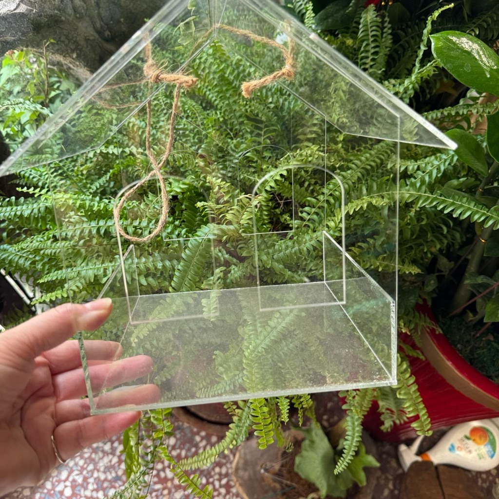 【台灣現貨速發】房屋壓克力盒 花房 壓克力 透明花房 乾花盒 透明壓克力盒 厚透明