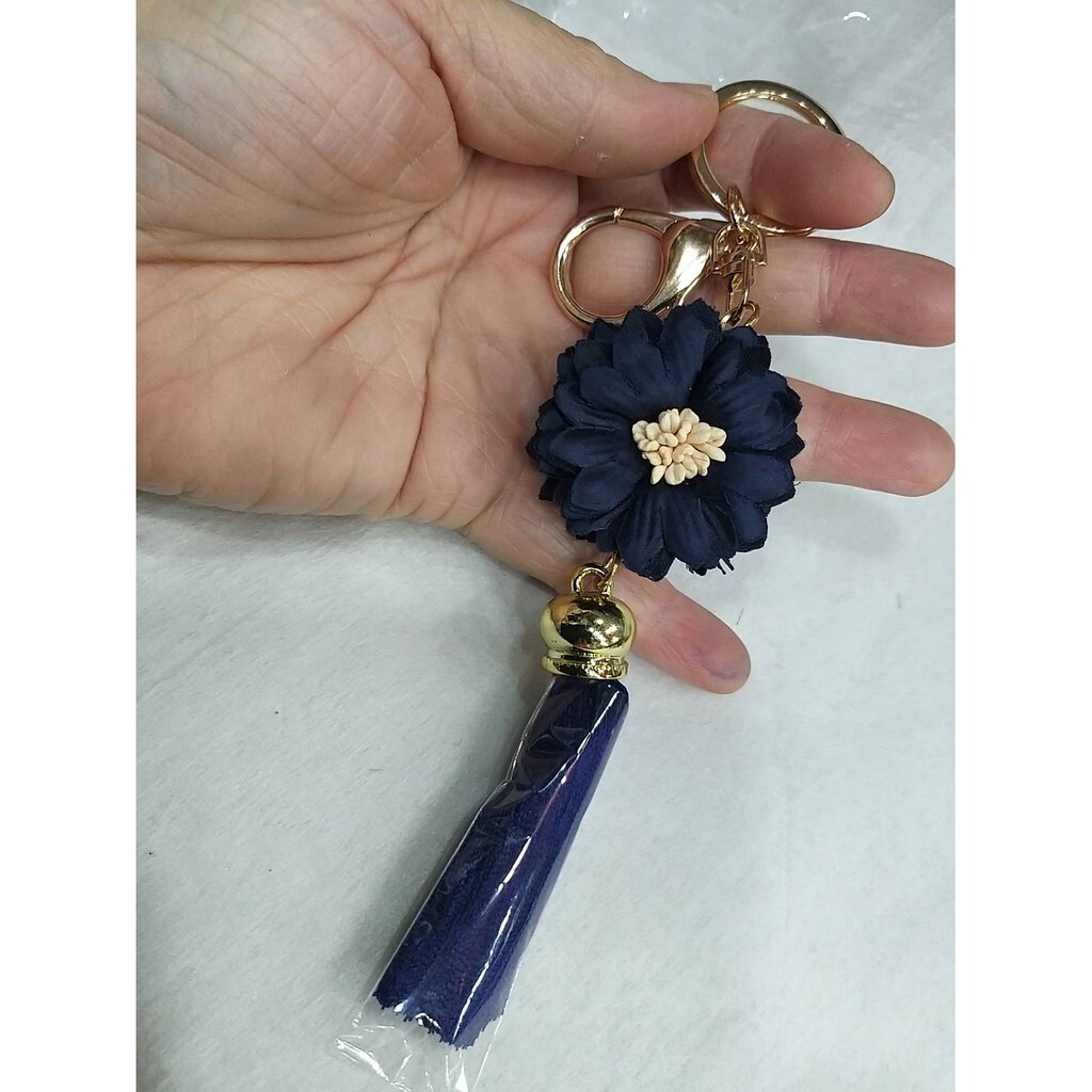 【台灣現貨速發】鑰匙圈配件吊飾----花朵絲線流蘇鑰匙扣  鑰匙圈