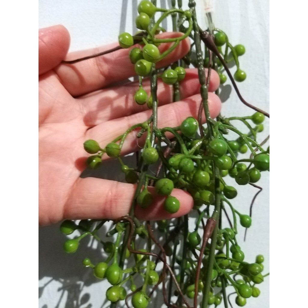 【台灣現貨速發】小綠果子垂藤｜仿真 人造花 垂藤 人造垂葉 仿真藤條花藤 人造仿真植物 創意仿真植物 垂葉壁掛 裝飾