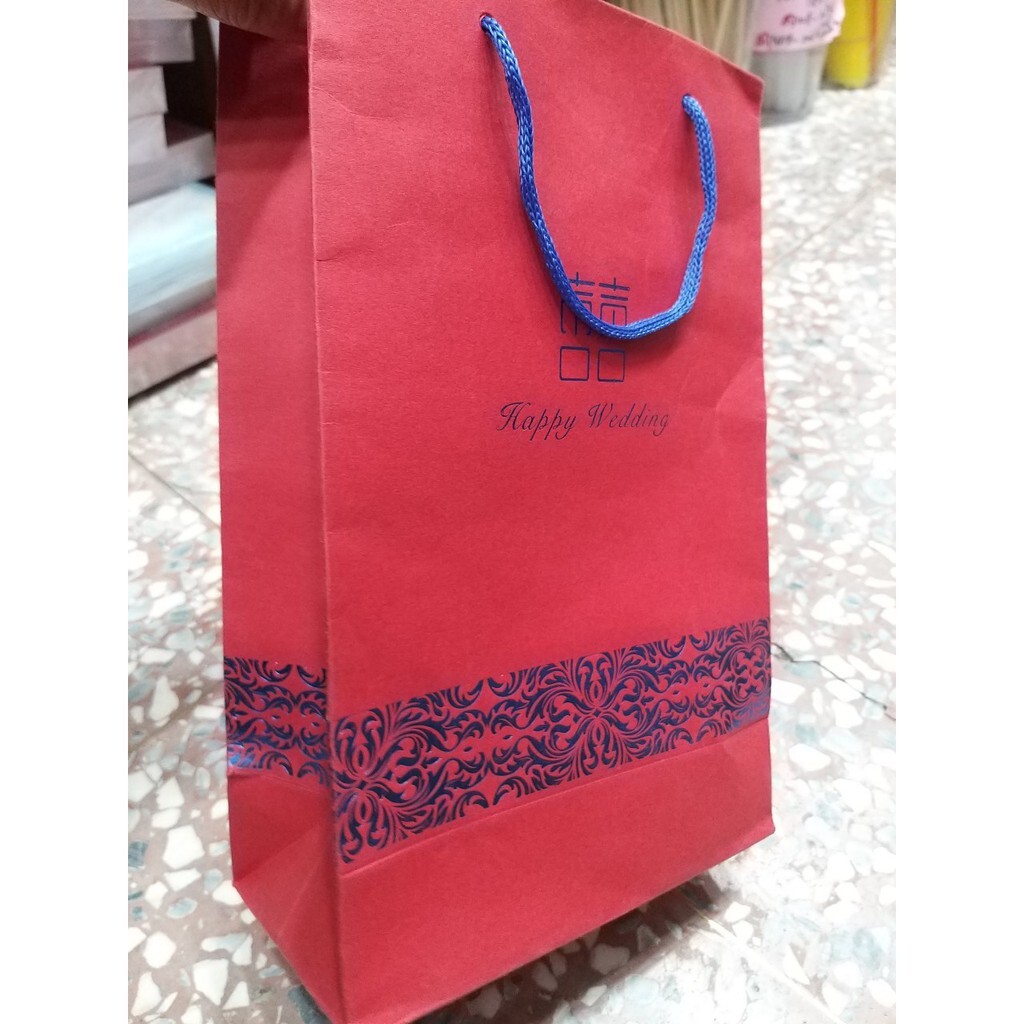【台灣現貨速發】出價一個5元--囍字小紙袋//紅色小提袋