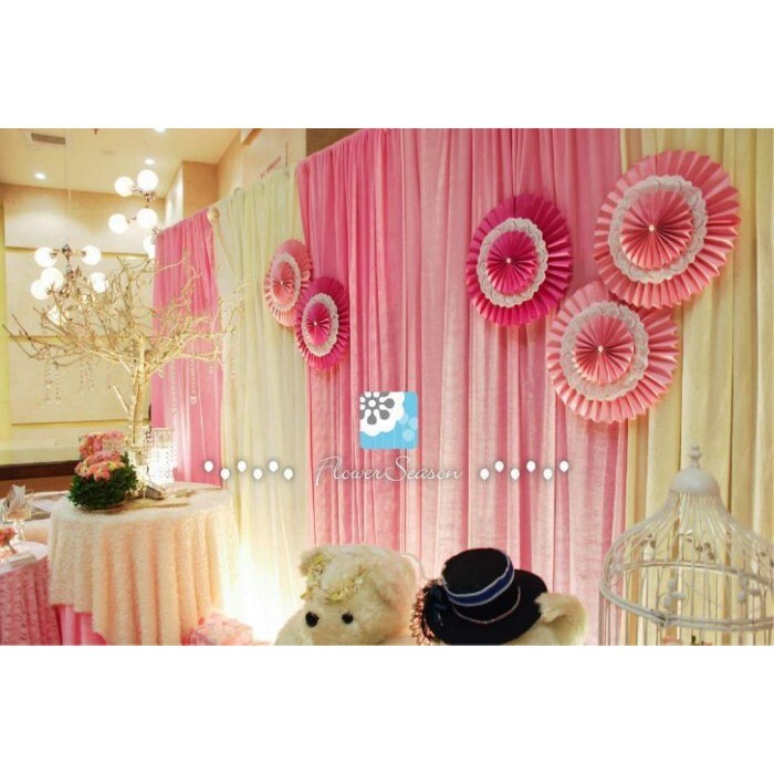 【台灣現貨速發】圓扇花 襯紙花｜婚禮布置 派對會場設計 裝飾