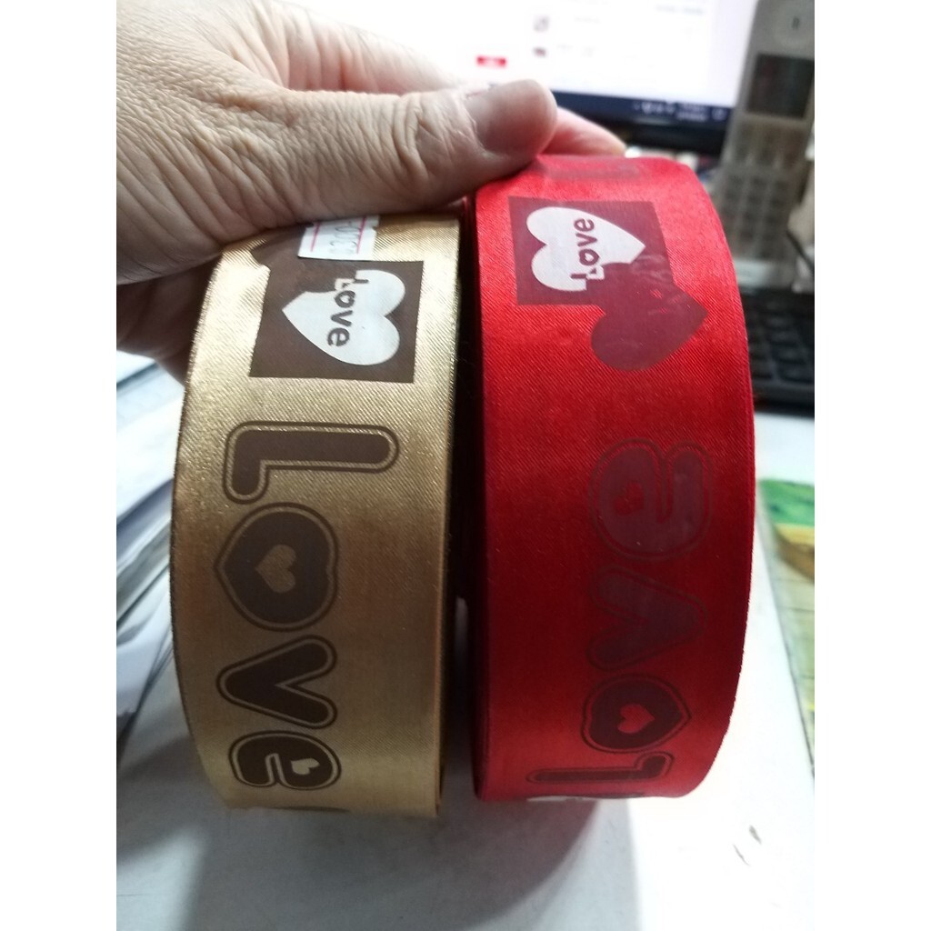 【台灣現貨速發】4公分印愛心LOVE 秀士帶25碼60元