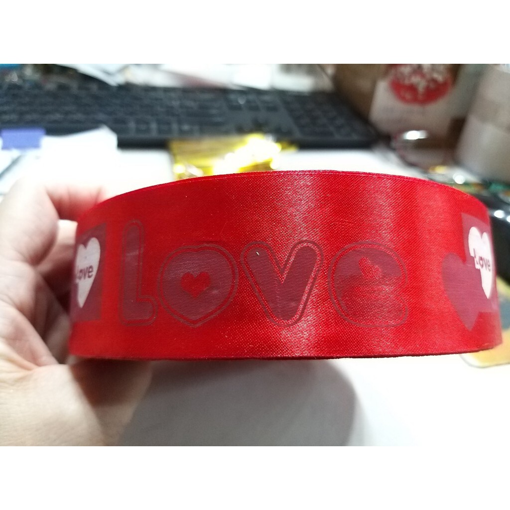 【台灣現貨速發】4公分印愛心LOVE 秀士帶25碼60元