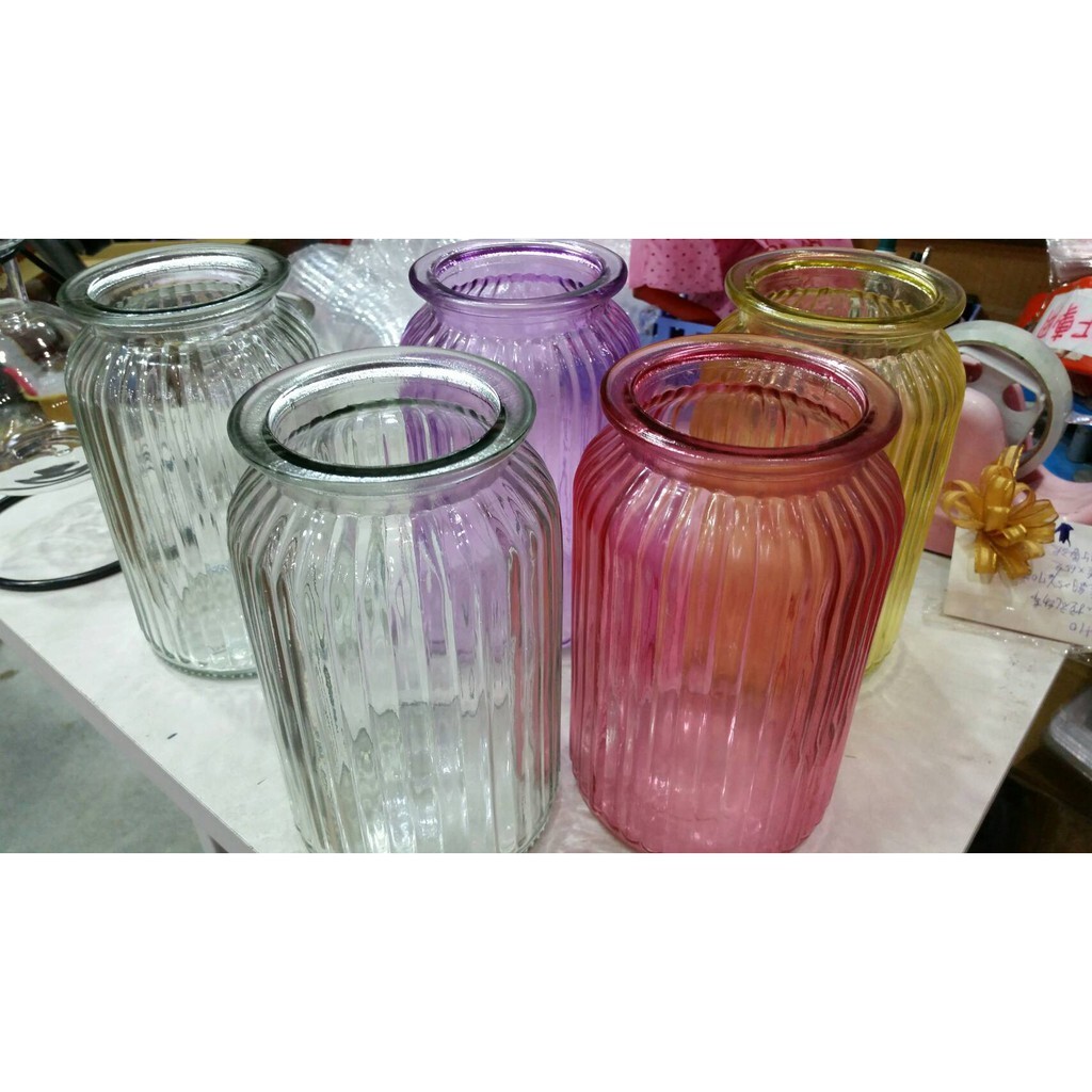 【台灣現貨速發】編號M232----條文玻璃瓶//玻璃花器(大)