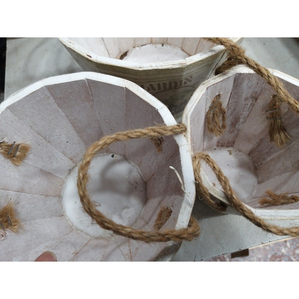 【台灣現貨速發】編號M77歐風彩繪木頭花器//木盒