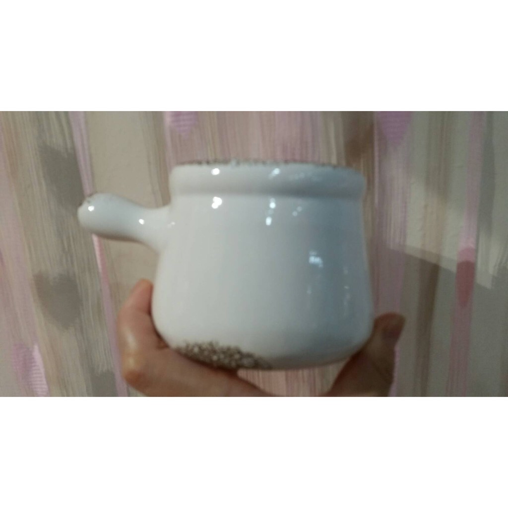 【台灣現貨速發】歐式小花盆 帶把手花盆 鄉村風 白瓷花盆 90元**有現貨