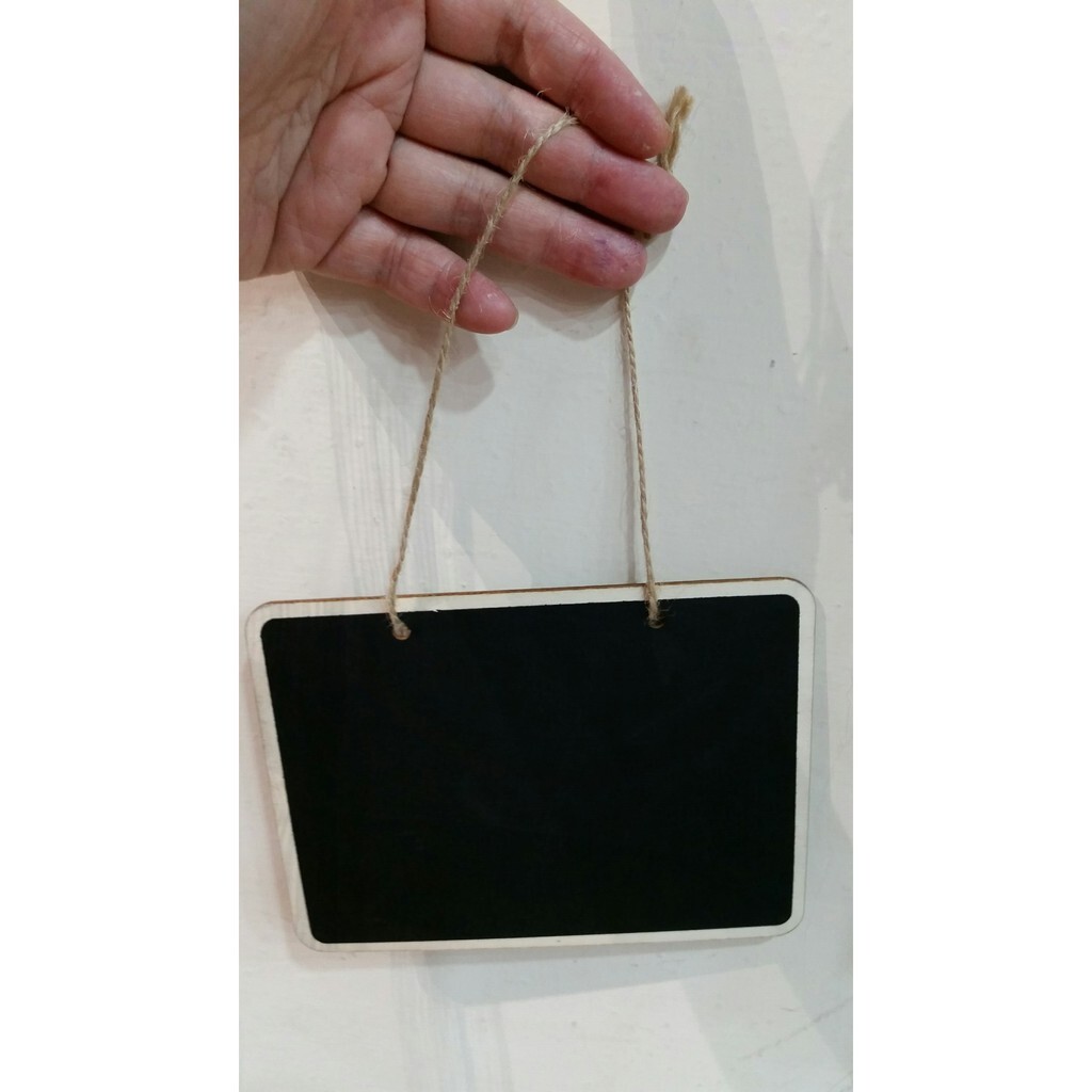 【台灣現貨速發】M306-鄉村風--麻繩吊掛雙面小黑板12*16公分