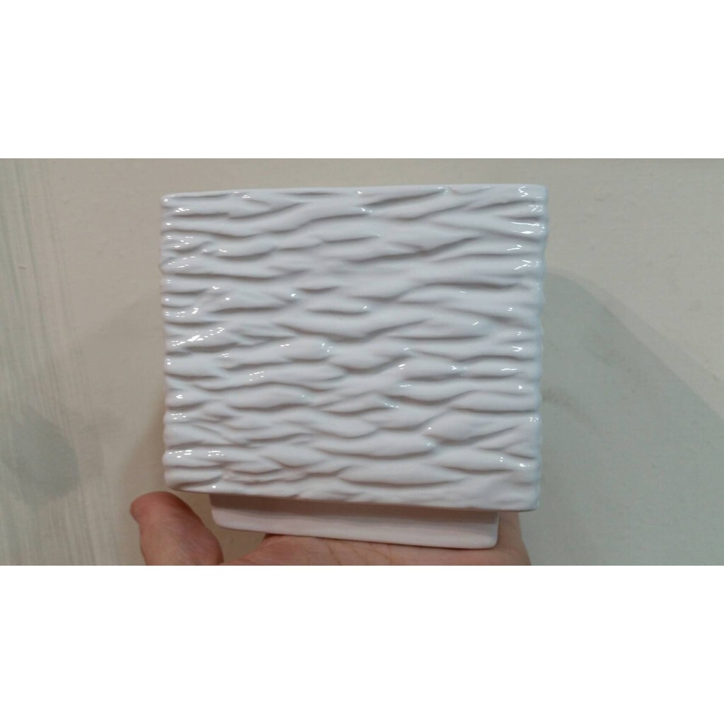 【台灣現貨速發】插乾花M279-歐式白瓷波浪紋小花盆60元**有現貨