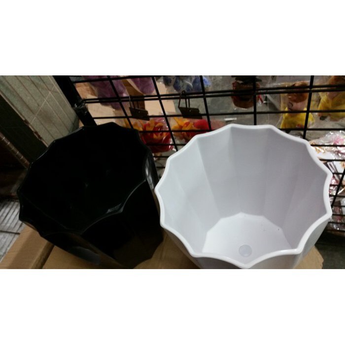 【台灣現貨速發】多肉植物//組盆景-編號M110白//黑色圓型波浪花邊花盆(花器小100元**有現貨