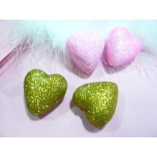 【台灣現貨速發】立體蔥粉愛心 小愛心 手工藝材料｜4公分 一包10個