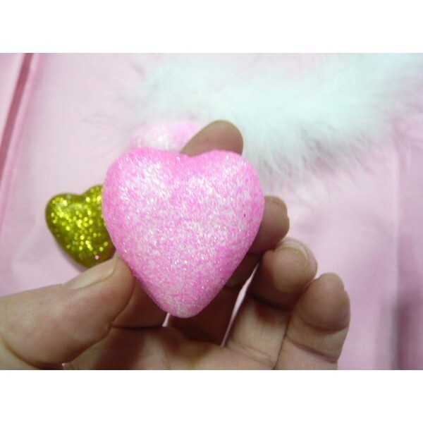 【台灣現貨速發】立體蔥粉愛心 小愛心 手工藝材料｜4公分 一包10個