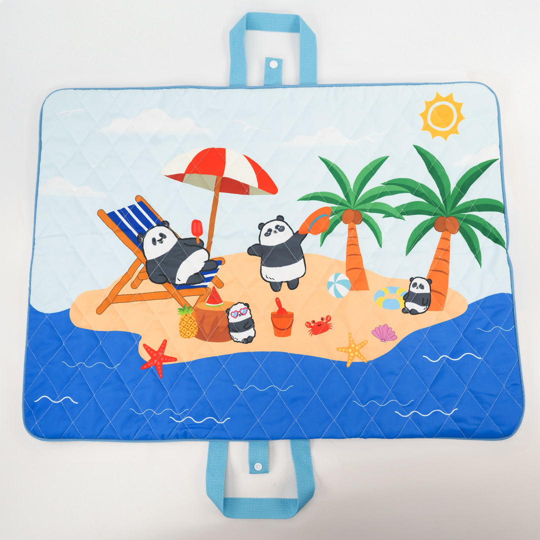 Ocean Park Panda On Vacation Cooling Picnic Mat