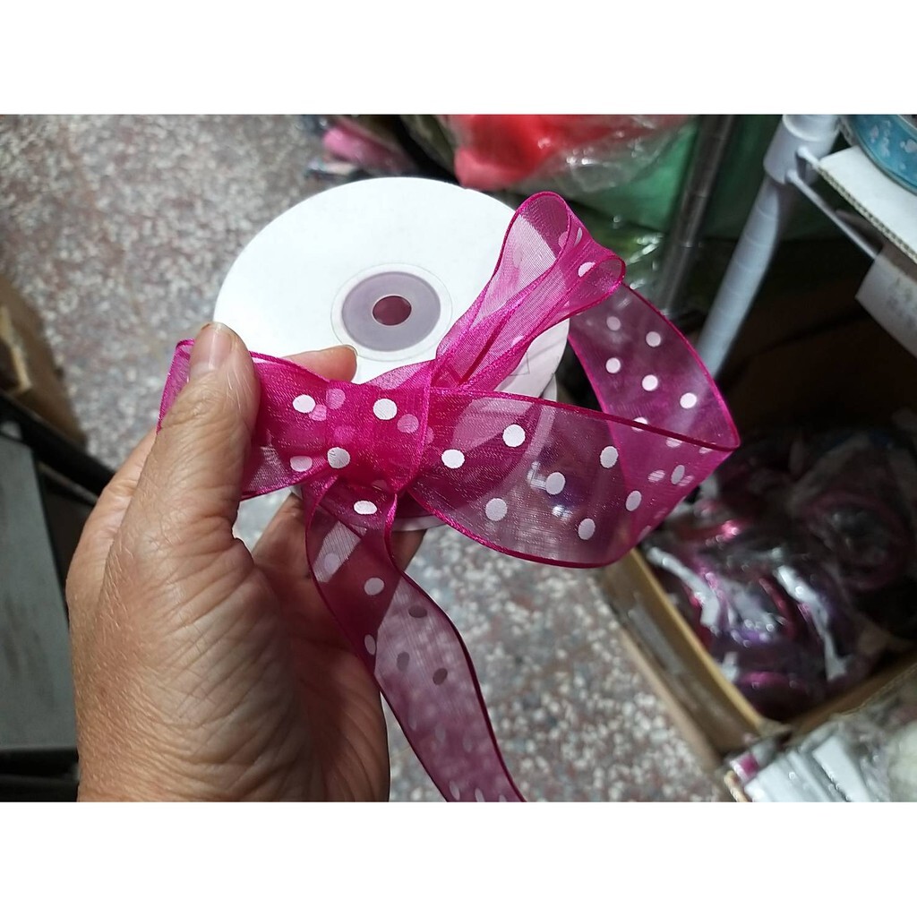 【台灣現貨速發】4公分白點點秀士紗帶