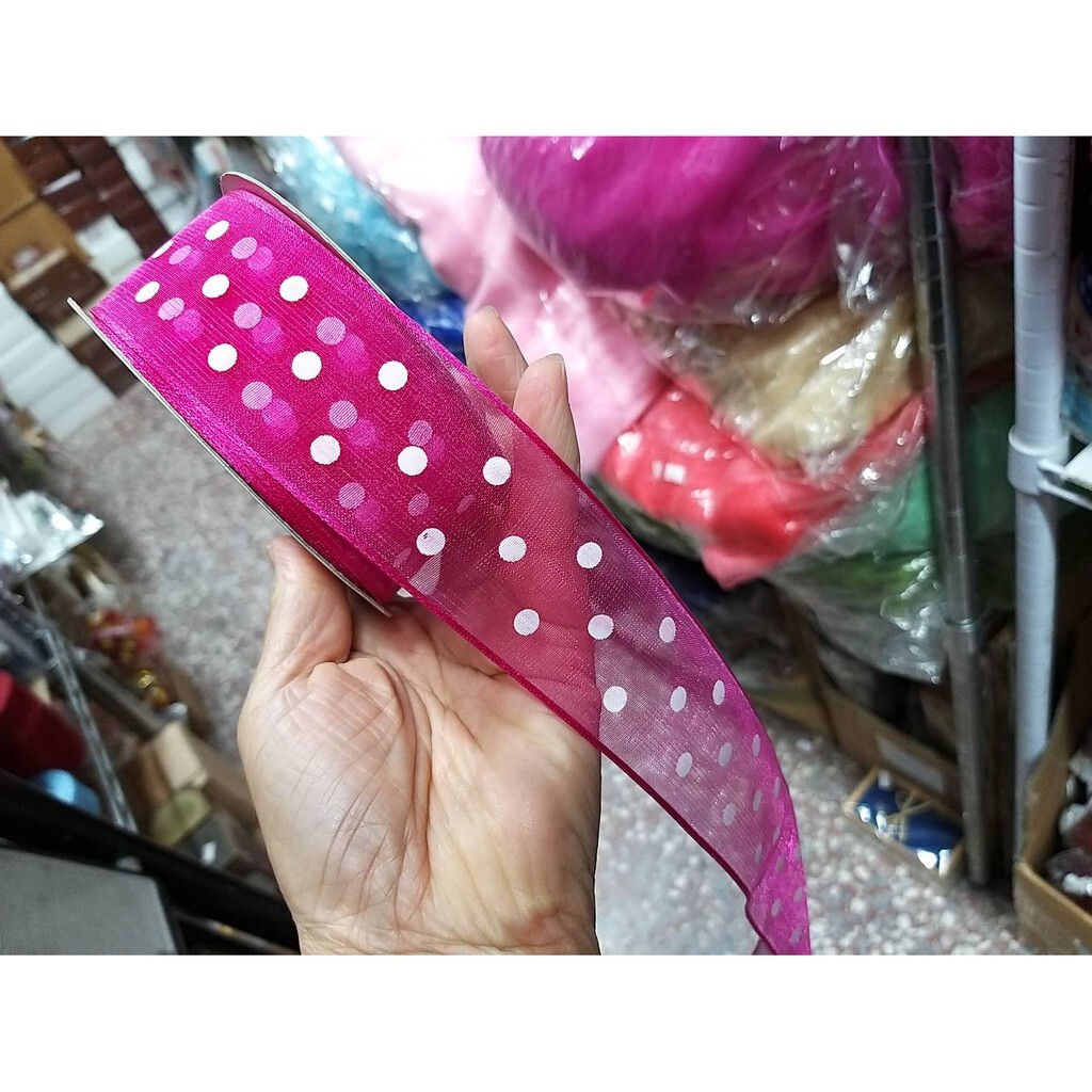 【台灣現貨速發】4公分白點點秀士紗帶