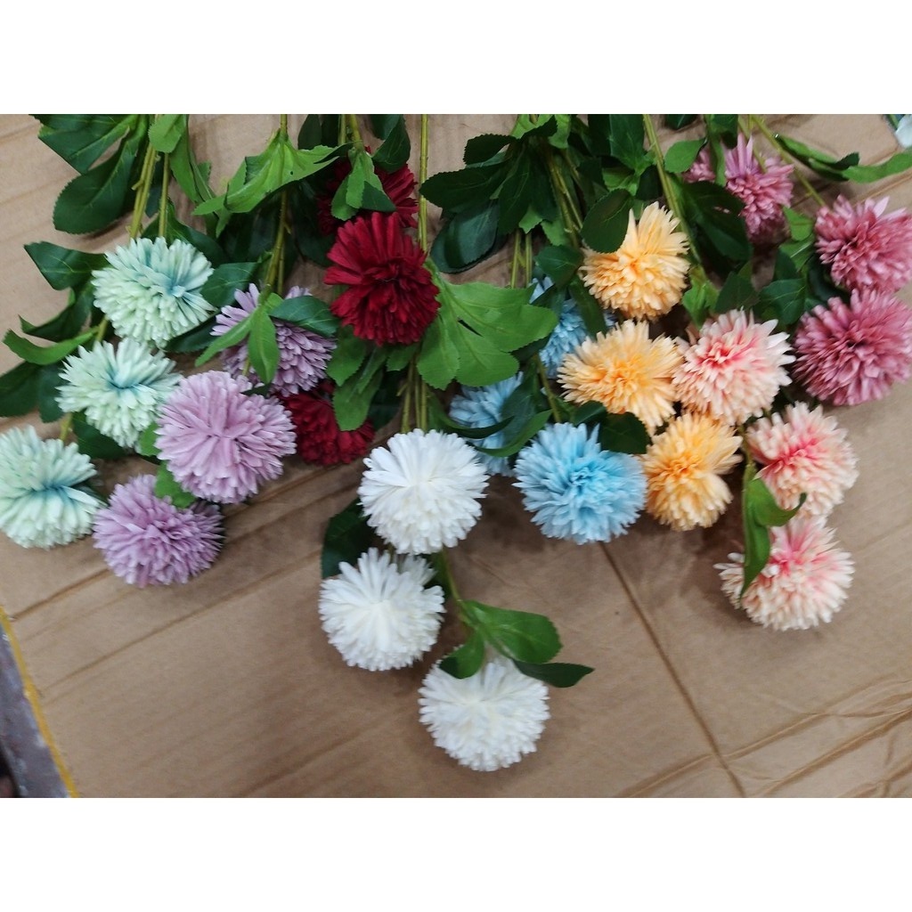 【台灣現貨速發】小球菊  乒乓菊 圓球花 仿真花 人造花 拍攝道具