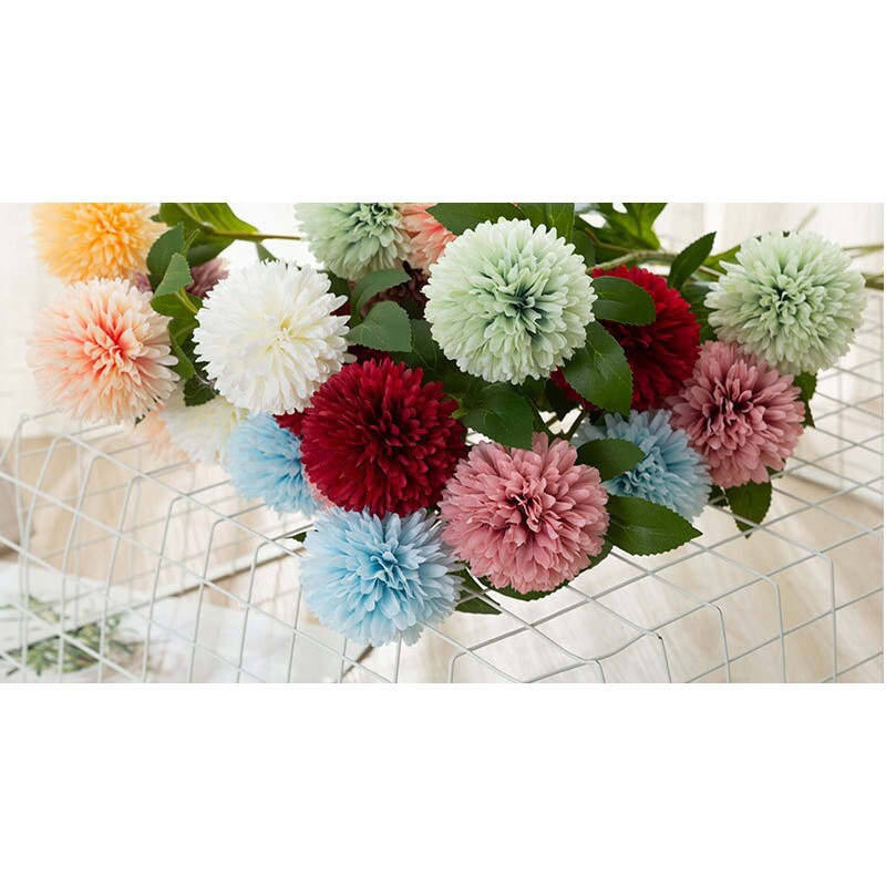 【台灣現貨速發】小球菊  乒乓菊 圓球花 仿真花 人造花 拍攝道具