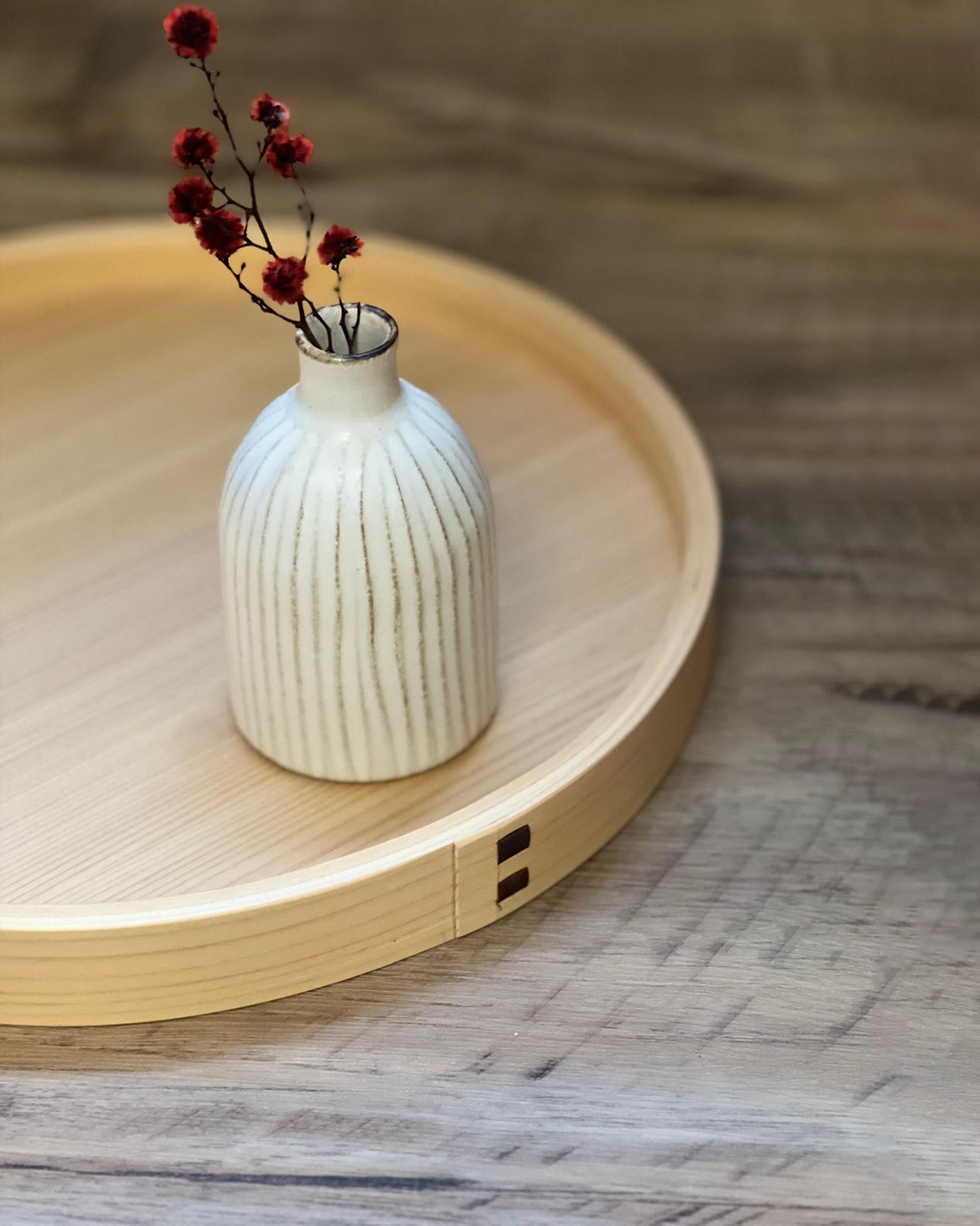 日本製 曲木工藝托盤 L｜木曽駒印 x SALIU