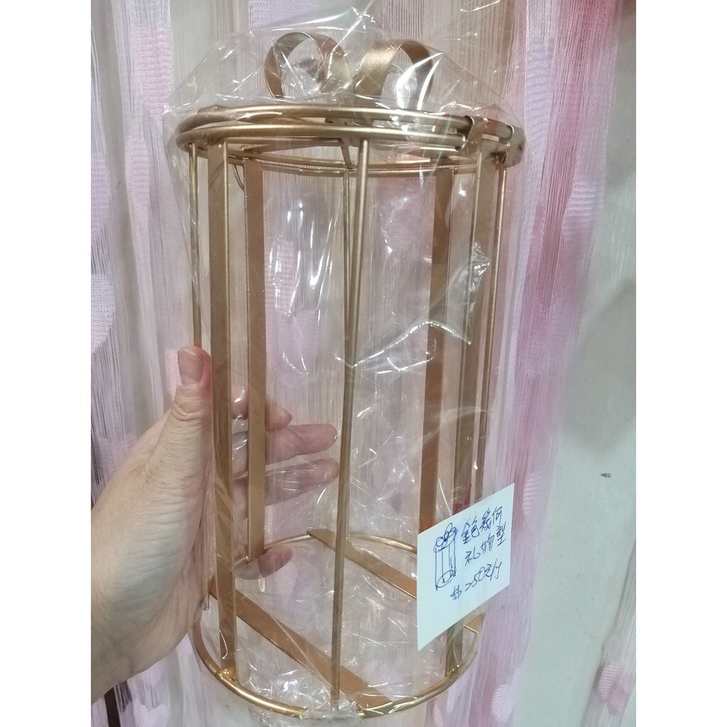 【台灣現貨速發】歐式幾何 金色圓型禮物型花器