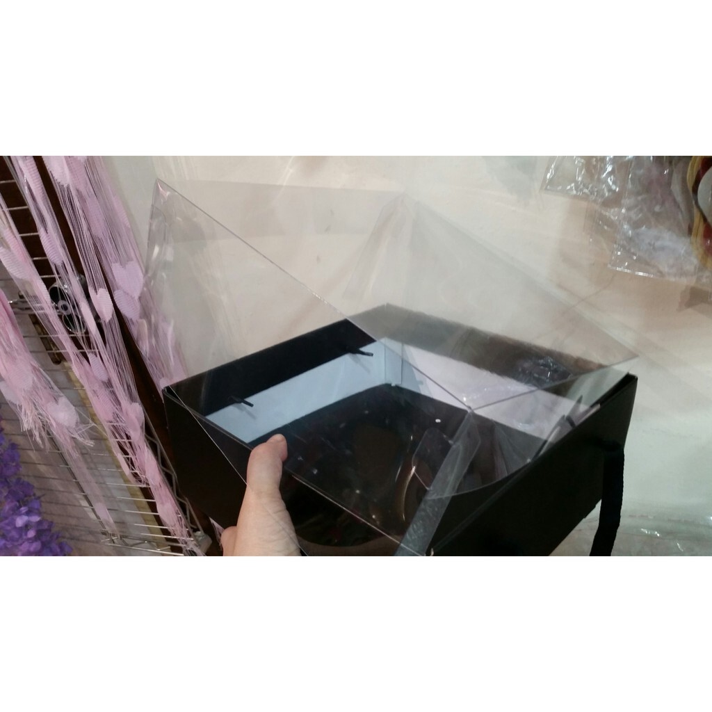 【台灣現貨速發】韓風上蓋透明 //花圈盒//乾花盒// 27*27*13公分