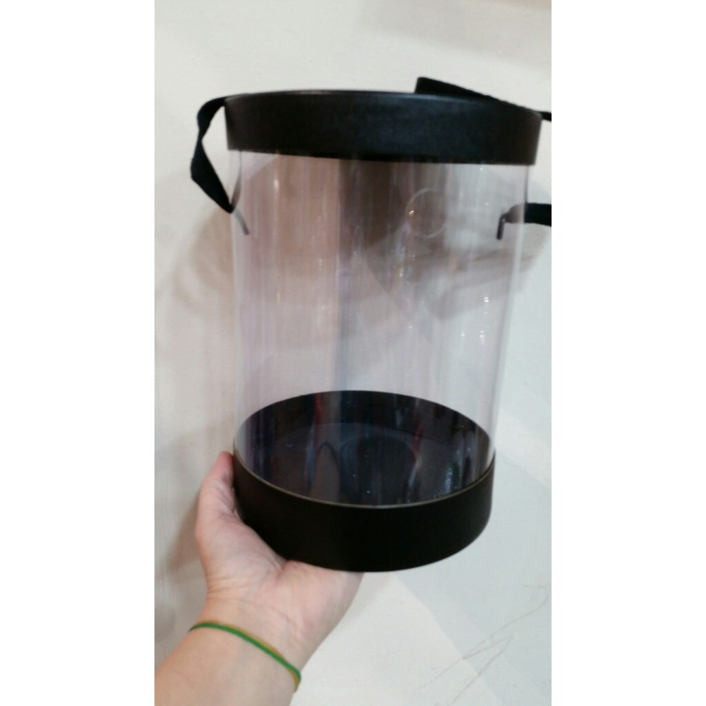 【台灣現貨速發】黑色圓型透視筒(大)16.5*23公分