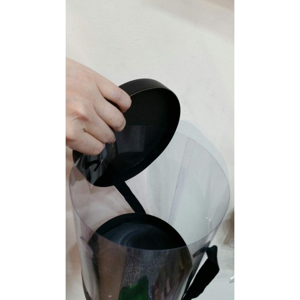 【台灣現貨速發】黑色圓型透視筒(大)16.5*23公分