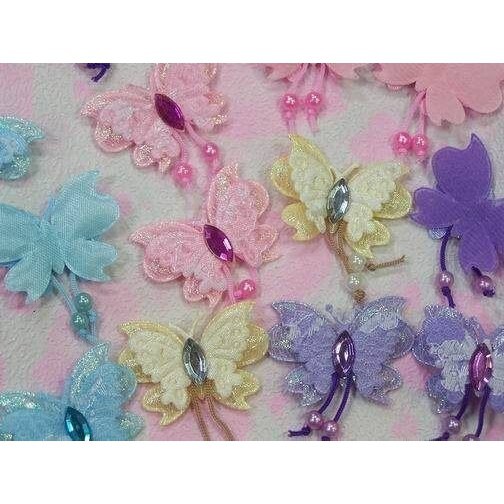 【台灣現貨速發】鑽片垂珠蝴蝶泡棉｜4cm