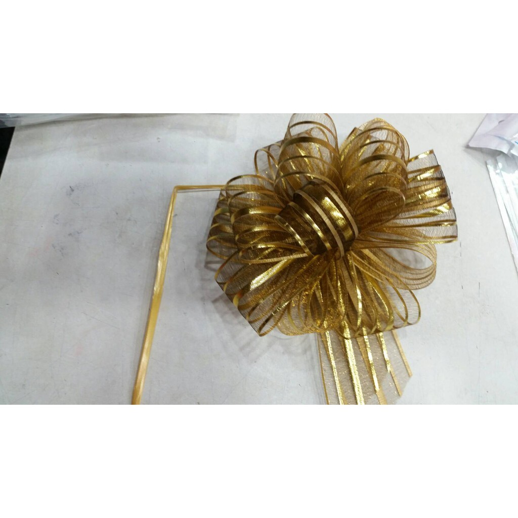 【台灣現貨速發】拉花-紗質婚禮車手把花飾//手拉圓球多瓣蝴蝶結15元