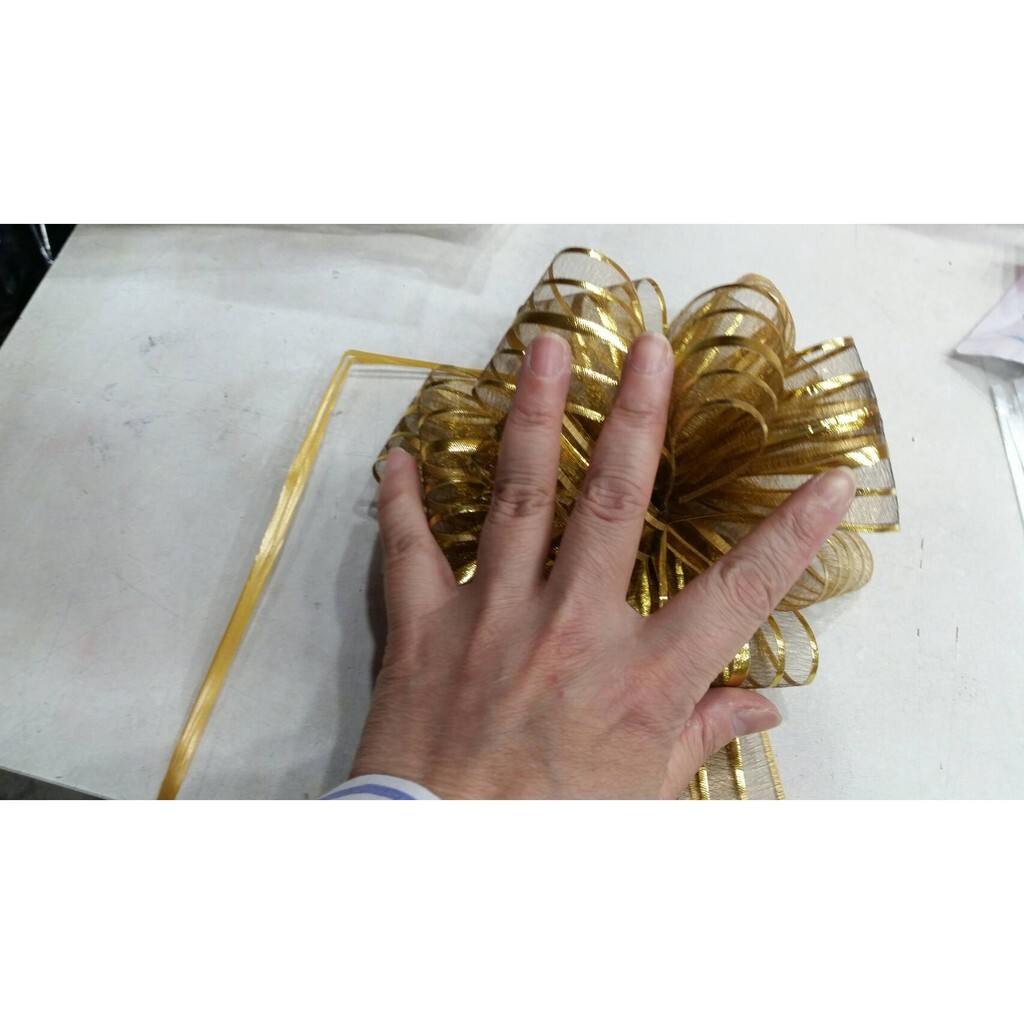 【台灣現貨速發】拉花-紗質婚禮車手把花飾//手拉圓球多瓣蝴蝶結15元