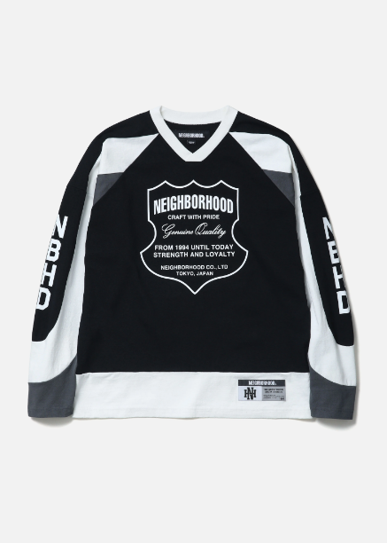 [Instock] NEIGHBORHOOD FW25 HOCKEY SHIRT LS | BLACK