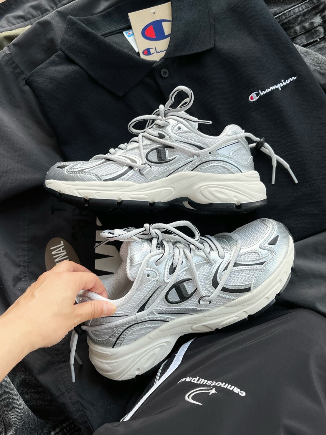 CHAMPION Y2K 復古千禧 抽繩 老爹鞋