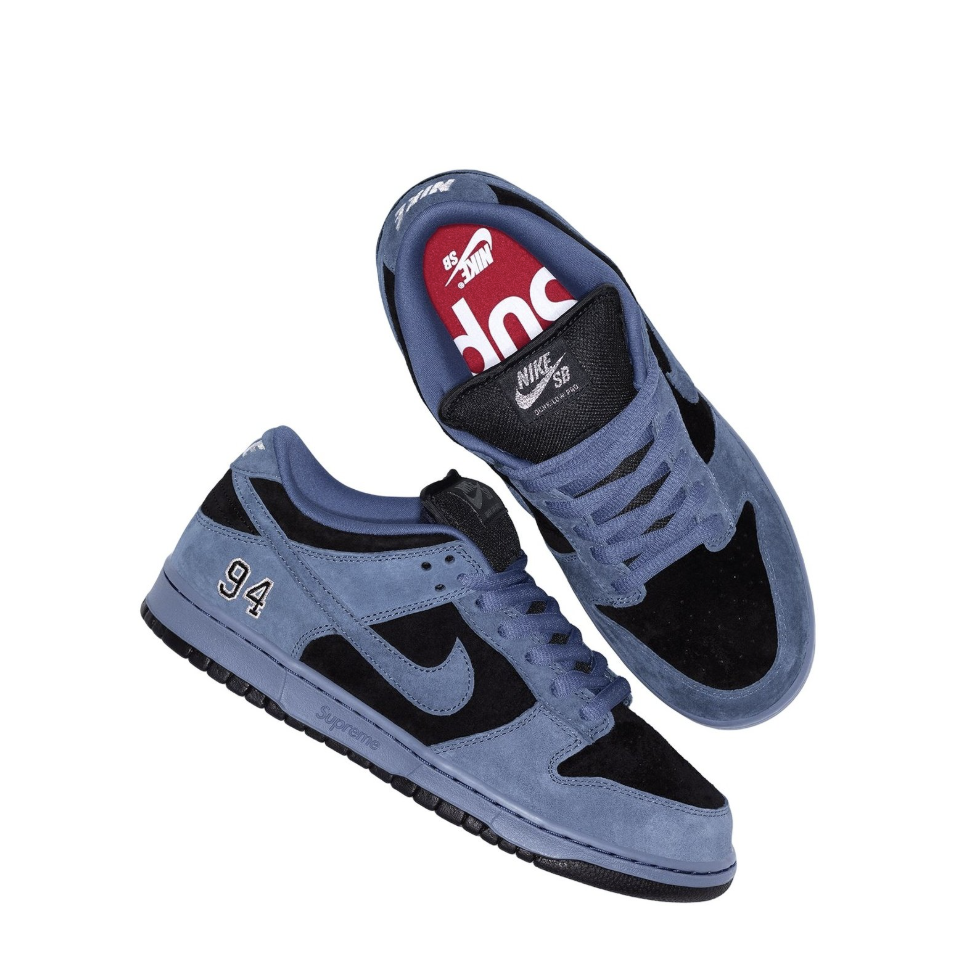 -(A13b)-SUPREME NIKE SB DUNK OCEAN FOG 黑藍 北美限定 男鞋-HQ8487 400