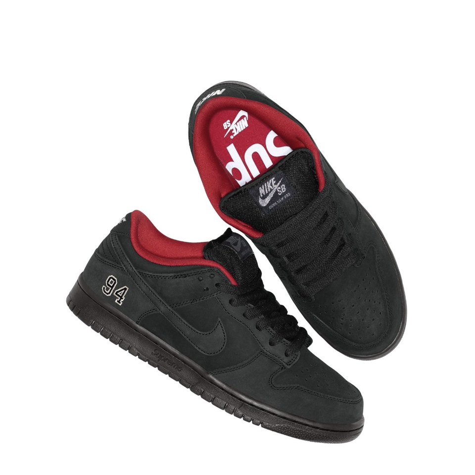 -(A12d)-SUPREME NIKE SB DUNK LOW BLACK 黑色 男鞋-HQ8487 001