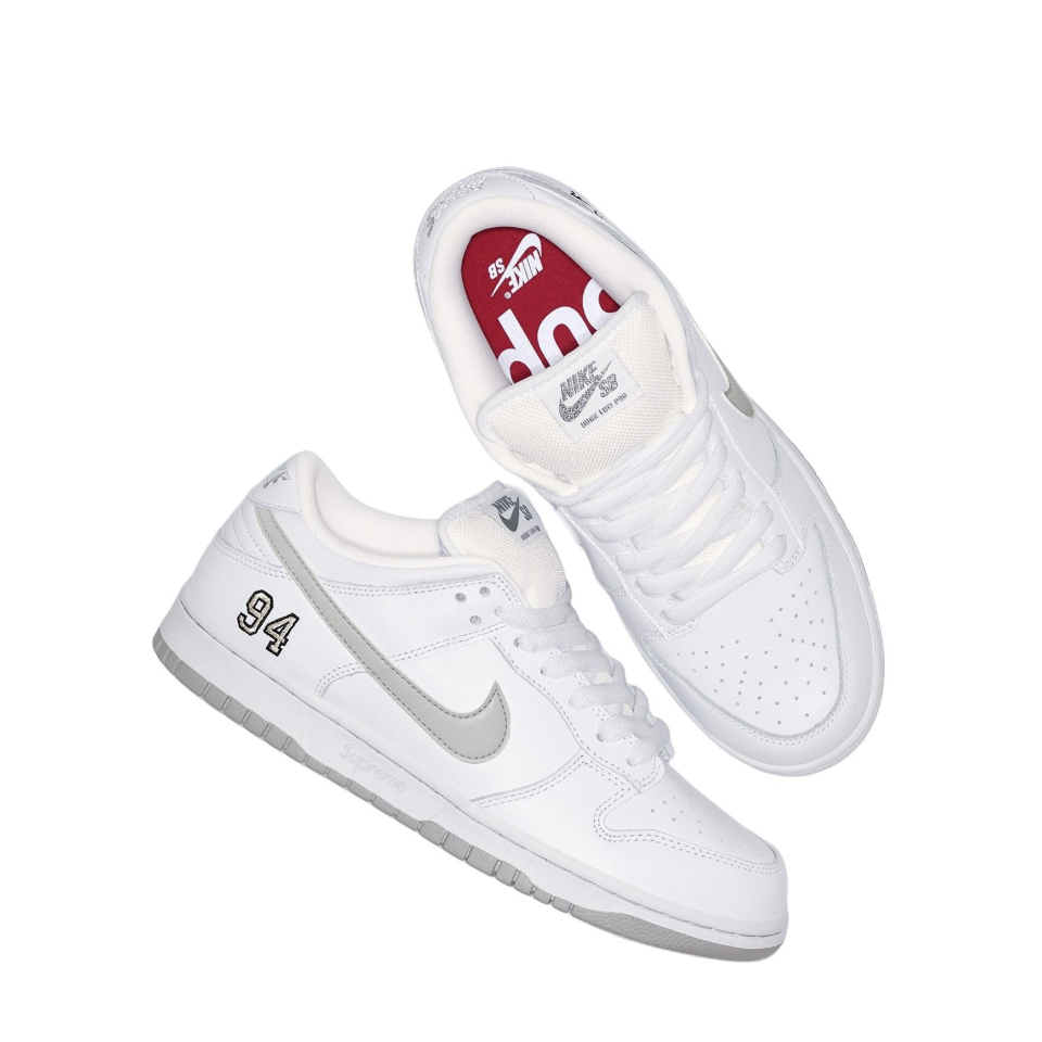 -(A13c)-SUPREME NIKE SB DUNK LOW WHITE 白色 男鞋-HQ8487 100