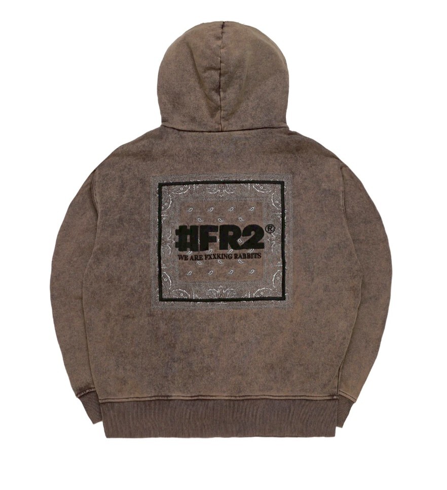 FR2 Acid Wash Embroidery Paisley Hoodie[FRC3934]