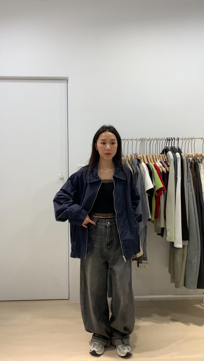 (現貨)早秋的第一件外套！設計感車線刷刷風衣拉鍊大大件外套 _58503