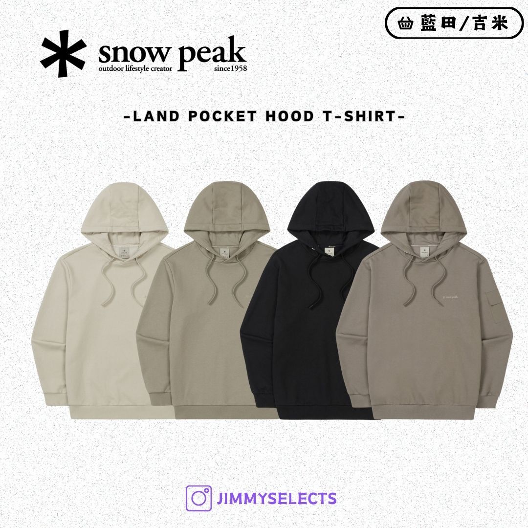 【代購】Snow Peak 雪諾必克 Land Pocket 臂口袋 帽T 長袖 S25FMFHD60