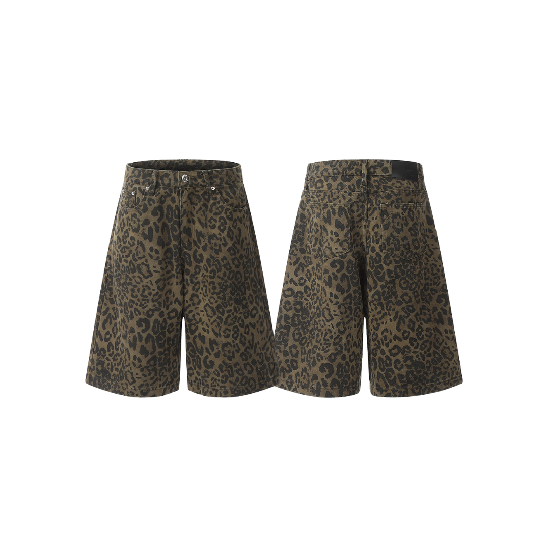 OurPick Wide Leopard Print Shorts 美式闊腿豹紋短褲