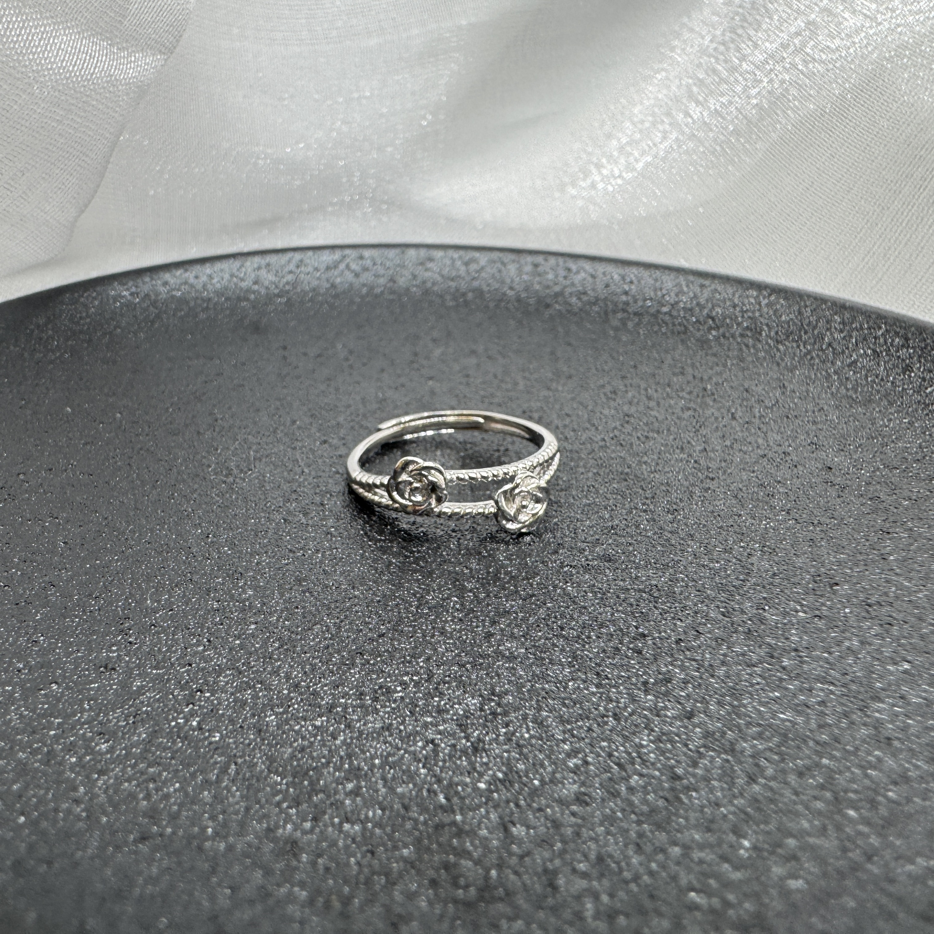 雙玫戒 – 純銀戒指