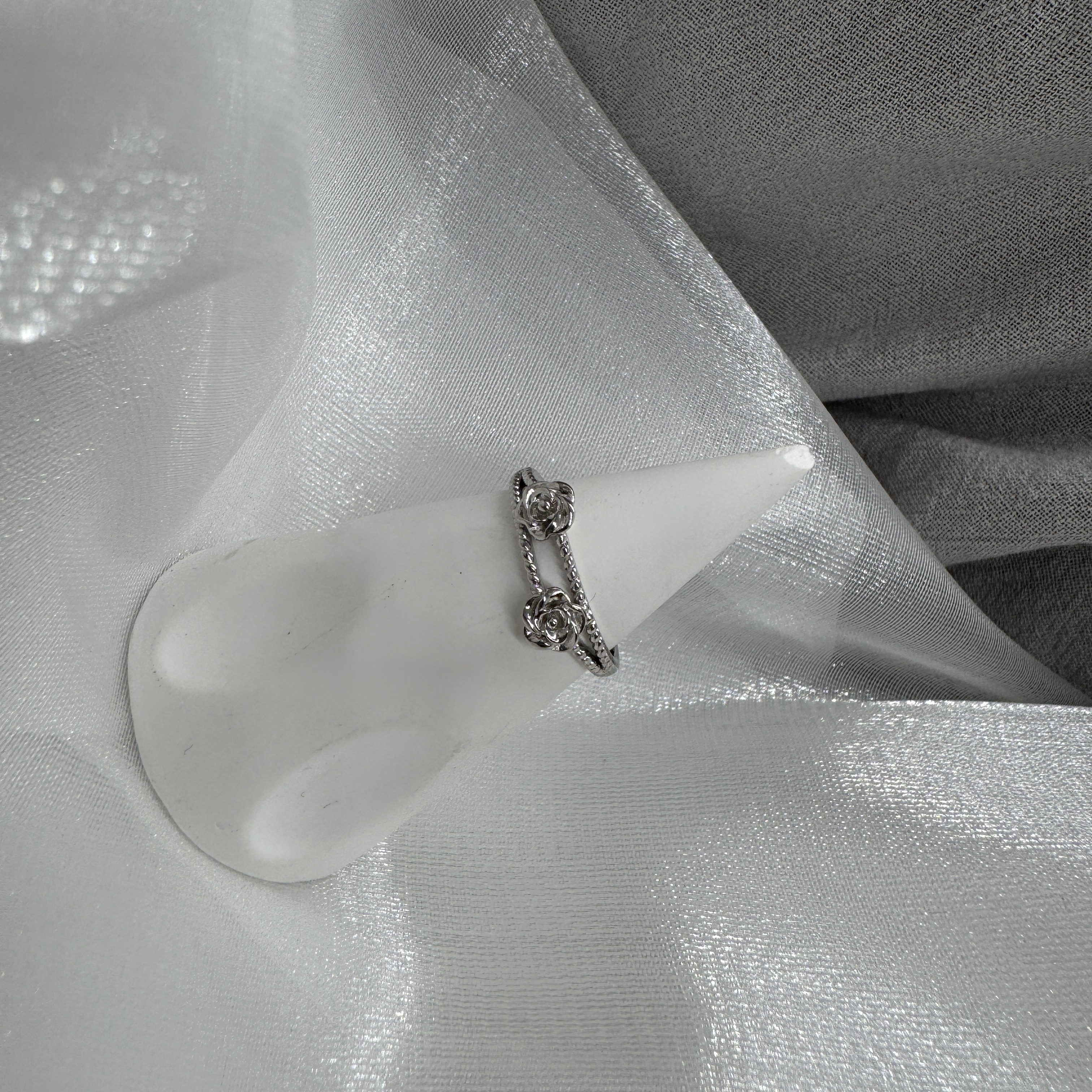 雙玫戒 – 純銀戒指