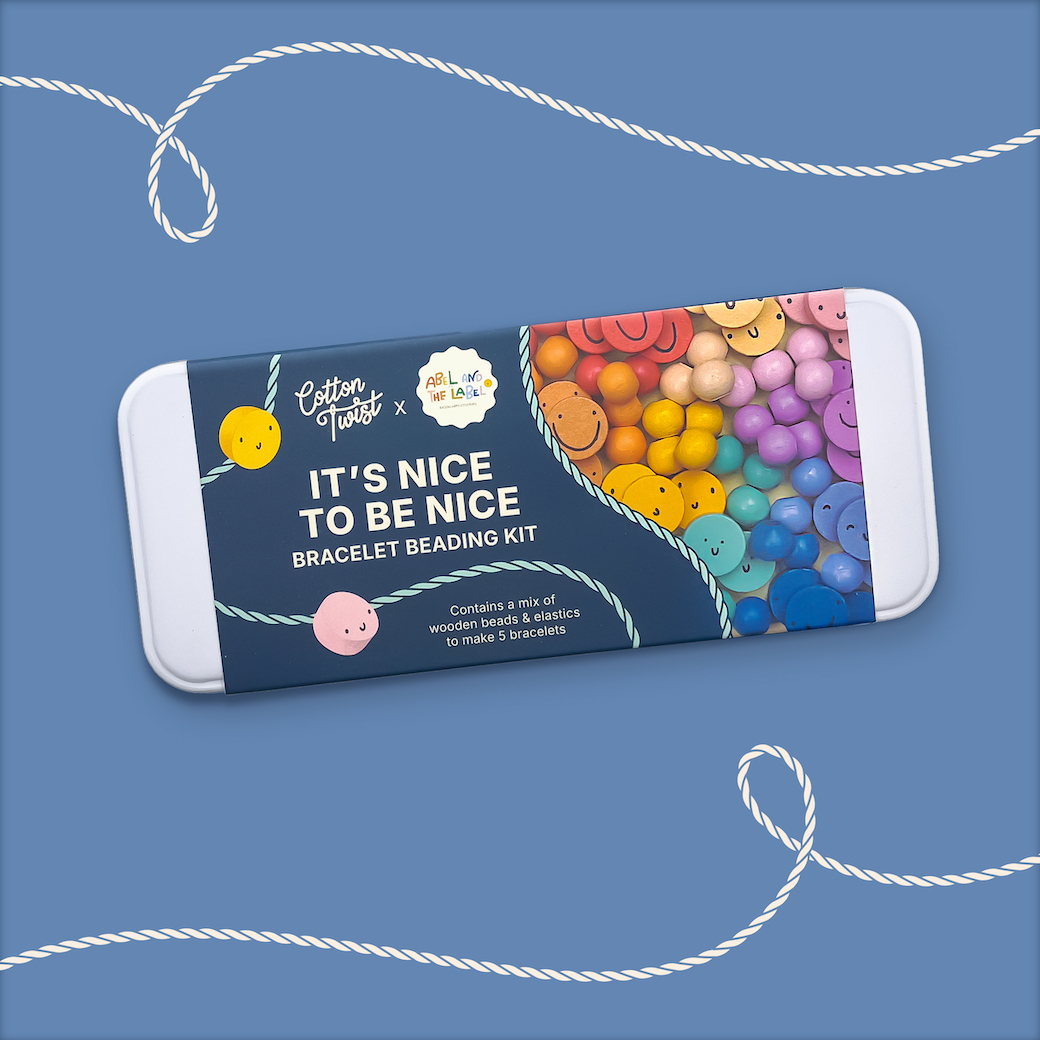 友善好棒棒笑臉手環 - 長型鐵盒 | DIY木質串珠手環系列