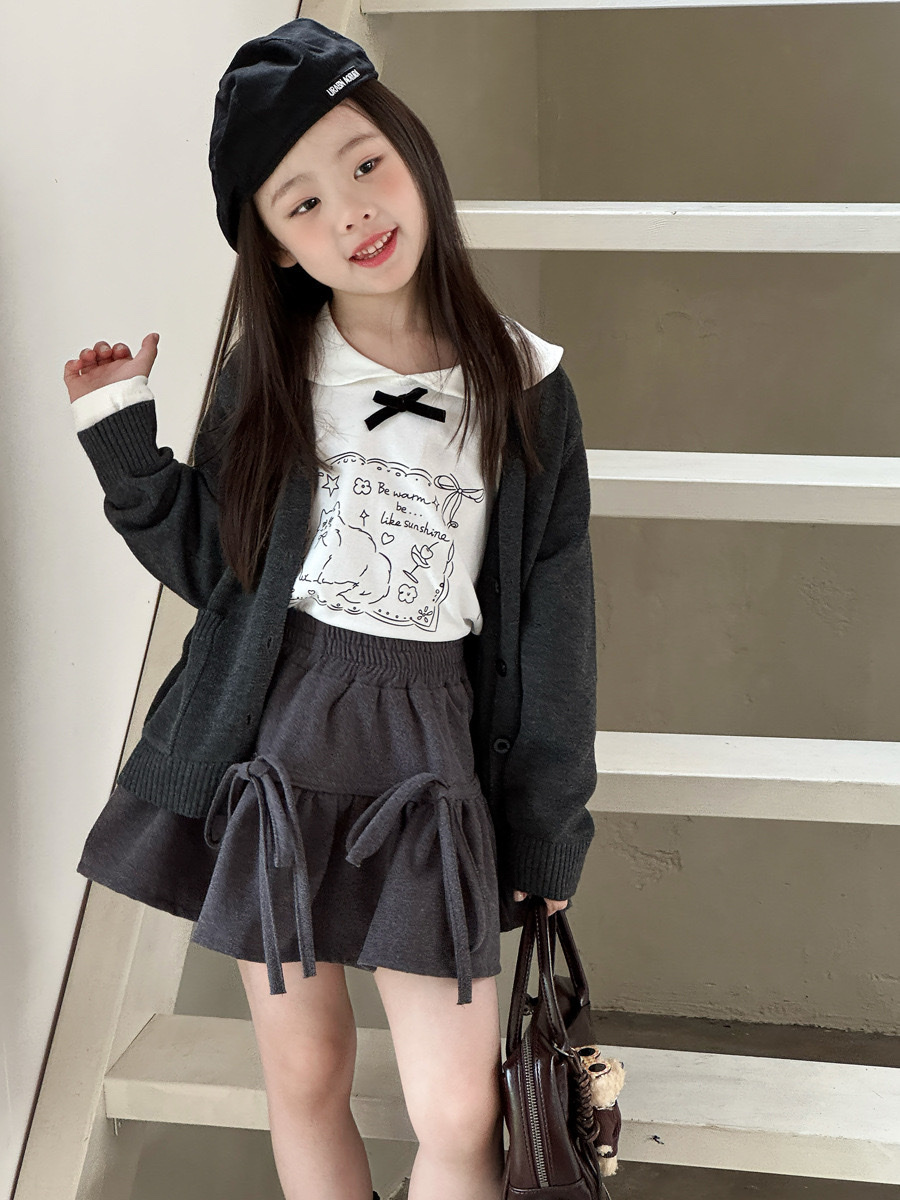 蝴蝶結優雅小貓上衣