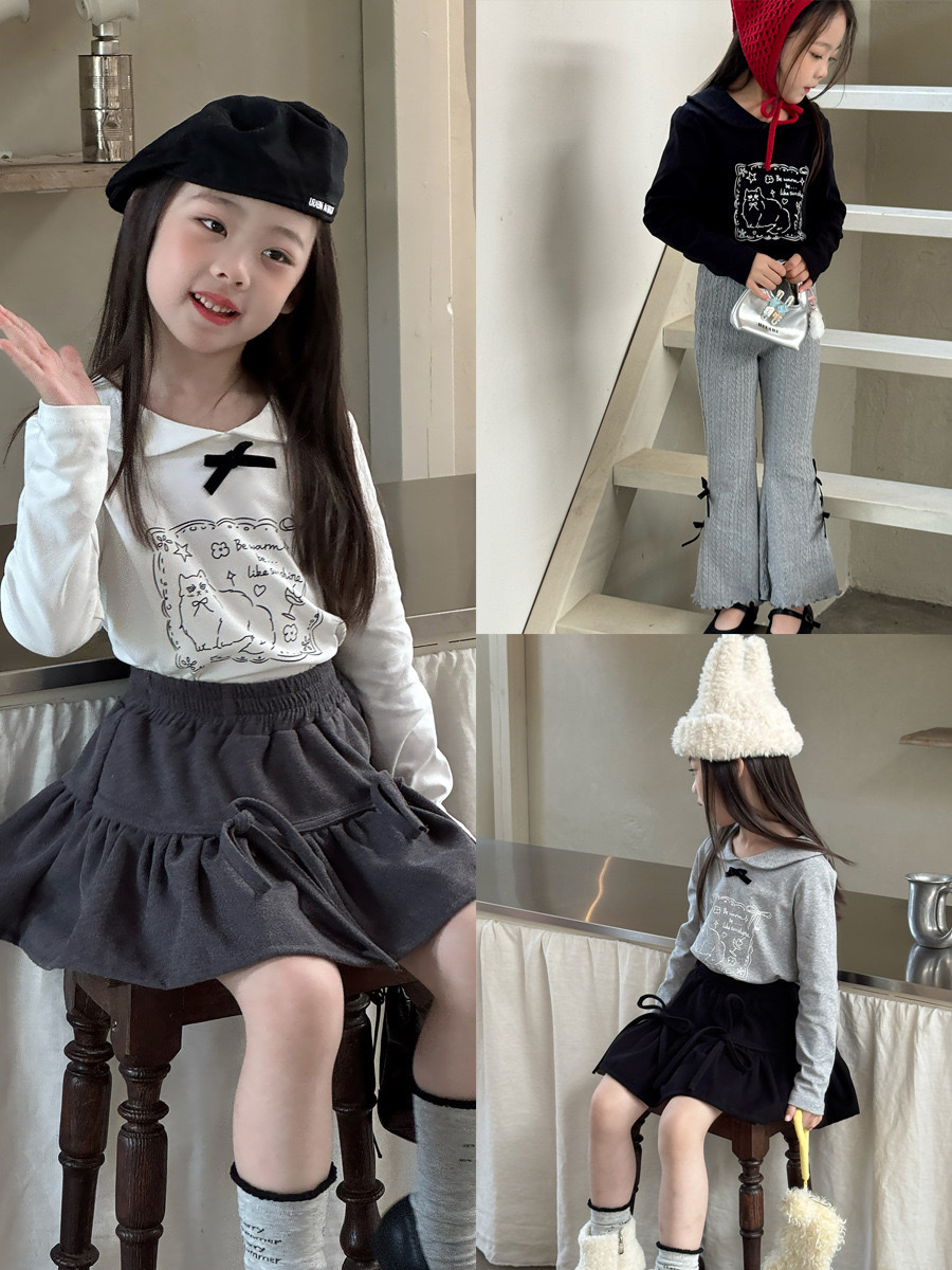 蝴蝶結優雅小貓上衣