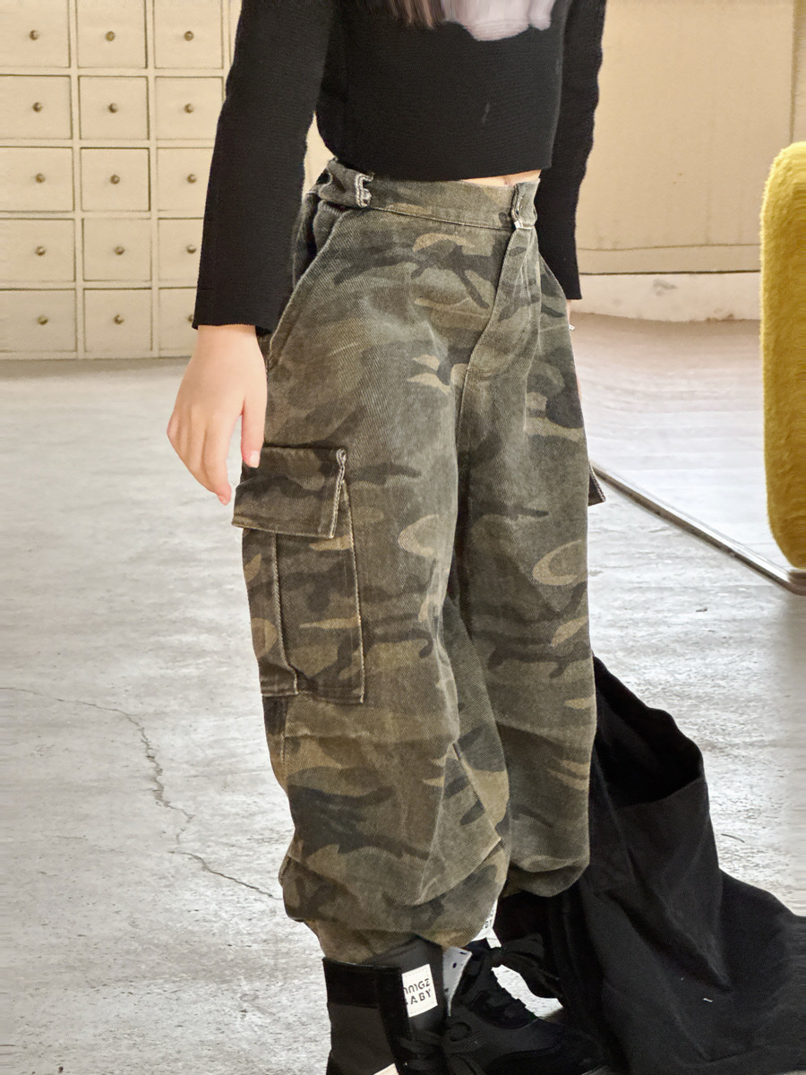 美式復古做舊迷彩褲