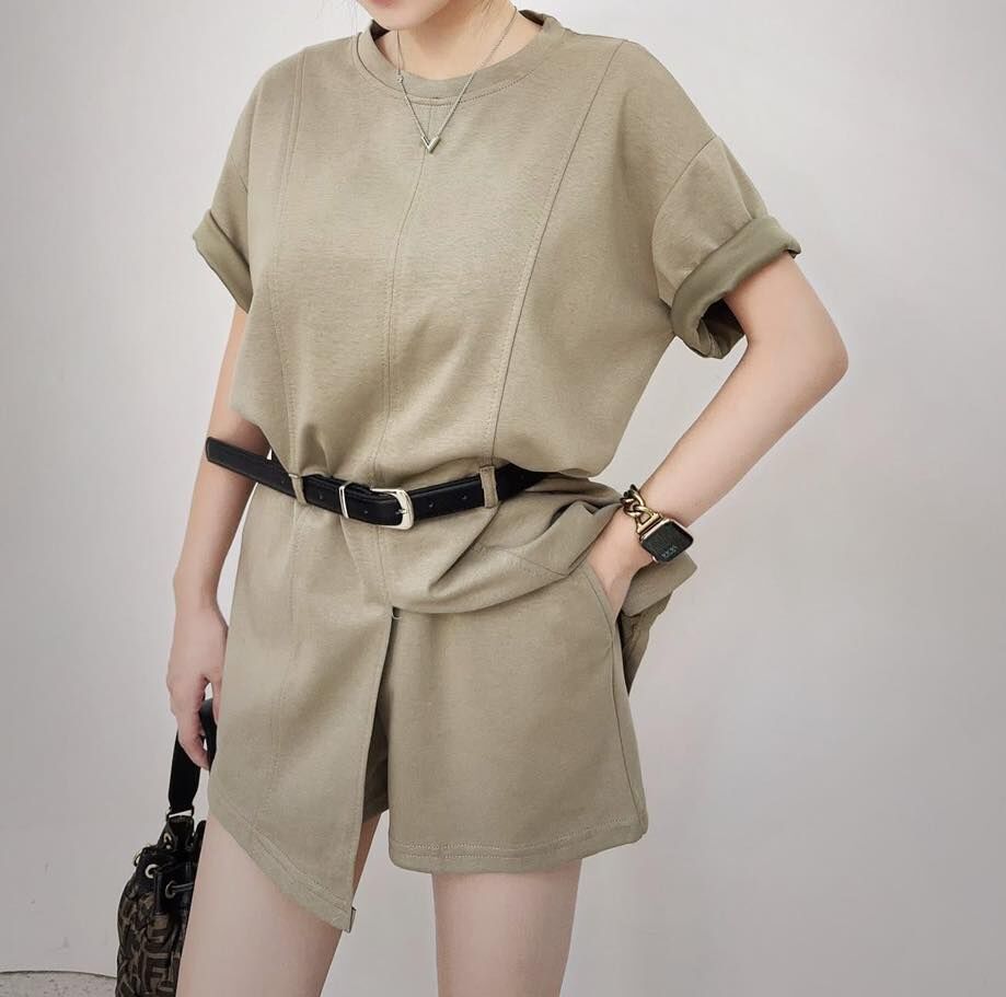 【顯瘦修身的雲朵空氣棉衣+短褲3件組】（現貨）