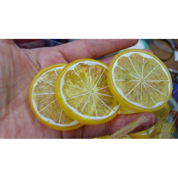【台灣現貨速發】仿真檸檬片 多肉質物配件 做髪飾 療癒小物 假仿真水果 檸檬片